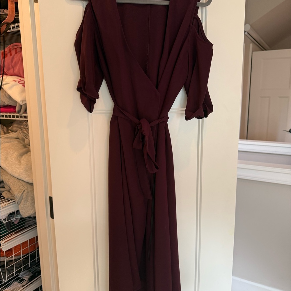 Topshop Deep Burgundy Long Sleeve Dress